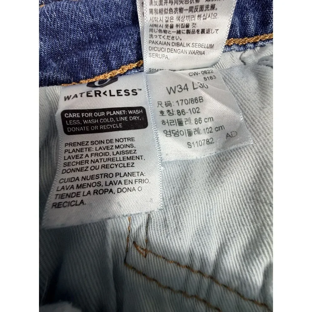 Levi's Premium 514 Straight Jeans Men's W34 L30 Blue Stretch Water<Less Denim